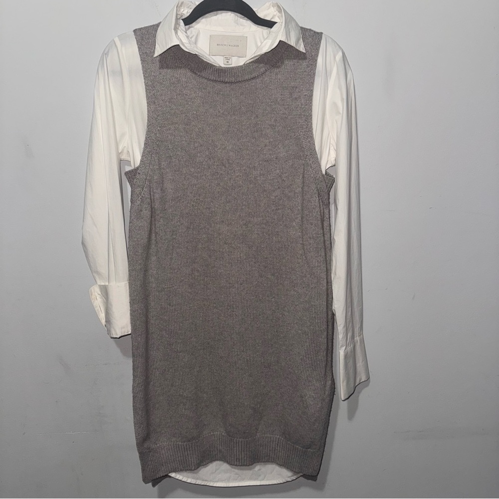 Broshu Walker Sweater Shirt Dress Size M